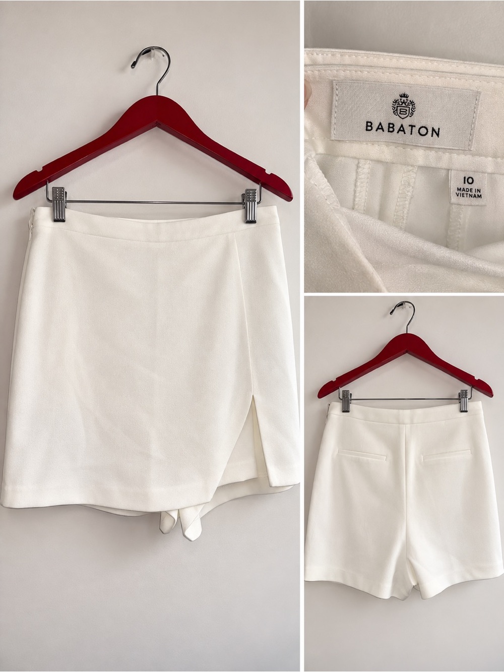 ARITZIA Babaton White Tailored Wrap-Front Women’s Shorts
